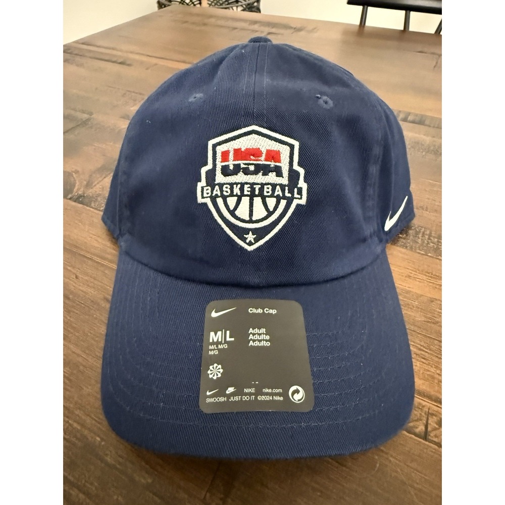 USA Basketball Hat Cap Strap Back Mens One Size Blue Nike Club Cap Basketball